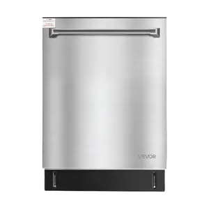 VEVOR 24 Inch Built-In Dishwasher, Stainless Steel Tub, 14 Place Settings and 8 Washing Programs, 23.82x 25.2x 33.78 Inch Low-Noise Dishwashing Machine with Upper/ Lower Racks and Zoned StorageVEVOR Super Brand Day