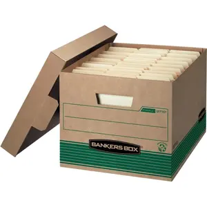Fellowes FEL Bankers Medium Letter & Legal Storage Boxes, Kraft