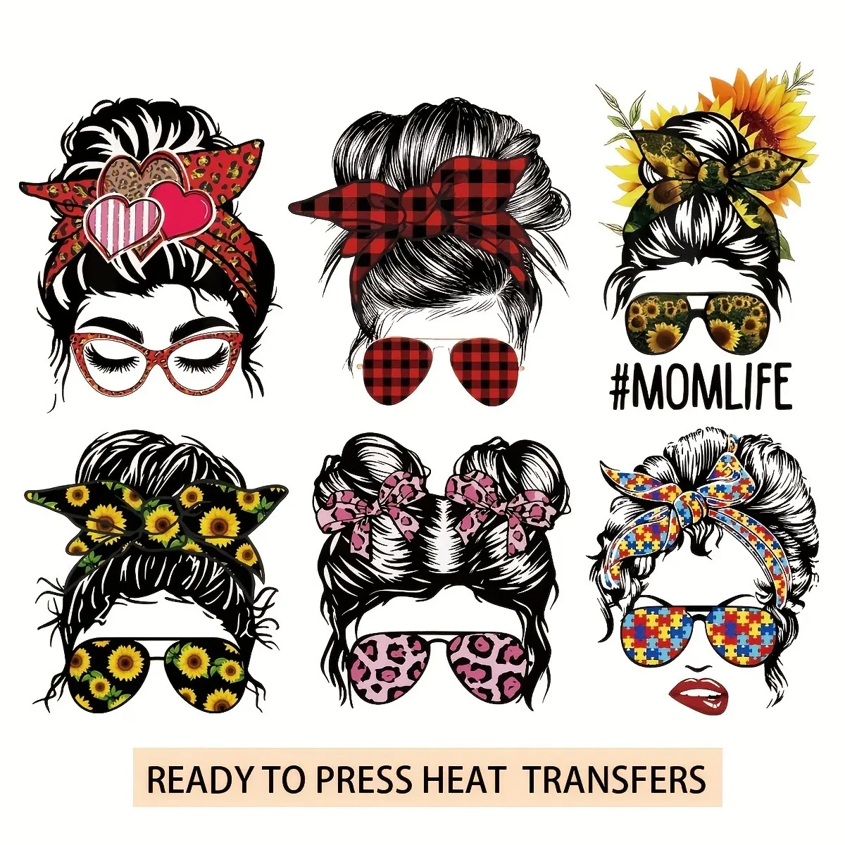 Women's Hot Transfer Stickers Set, DTF Technology for T-Shirts & Backpacks, Washable & Durable Fabric Decorations, Unique Heart Designs, DIY Craft Supplies