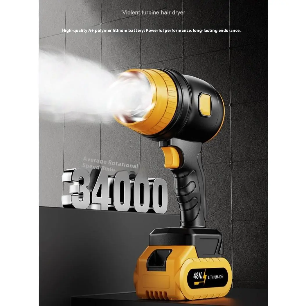 48V High Speed Lightweight Wireless Handheld Portable Blower - 67 MPH Adjustable Flow, Cordless, Compact, with Battery + Charger, for Outdoor Cleanup & BBQ Airflow (Lightweight Leaf Blower), High Speed Blower