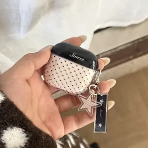 Korean Style Transparent Polka Dot Earphone Case for Apple AirPods Pro 2/3/4/2, Fashionable Women's Simple Design, Durable & Stylish