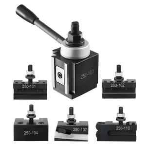 【fathersdaygift】VEVOR Quick Change Tool Post Set, 6 Pcs, Includes Lathe Tool Holders, Wedge Type Tool Post with Turning Tool Holder Accessories, Fit for Mini Lathe & Metal Lathe 6"-12" Swing, Durable Steel Material