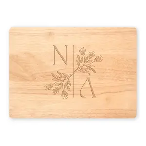 Custom Monogrammed Charcuterie Cutting Board Personalized Kitchen Housewarming or Wedding Gift in Maple Bamboo or Walnut Durable Engraved Chopping Block