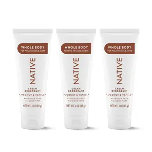 NATIVE Whole Body Deodorant Cream 3-Pack – Aluminum-Free, Odor Protection