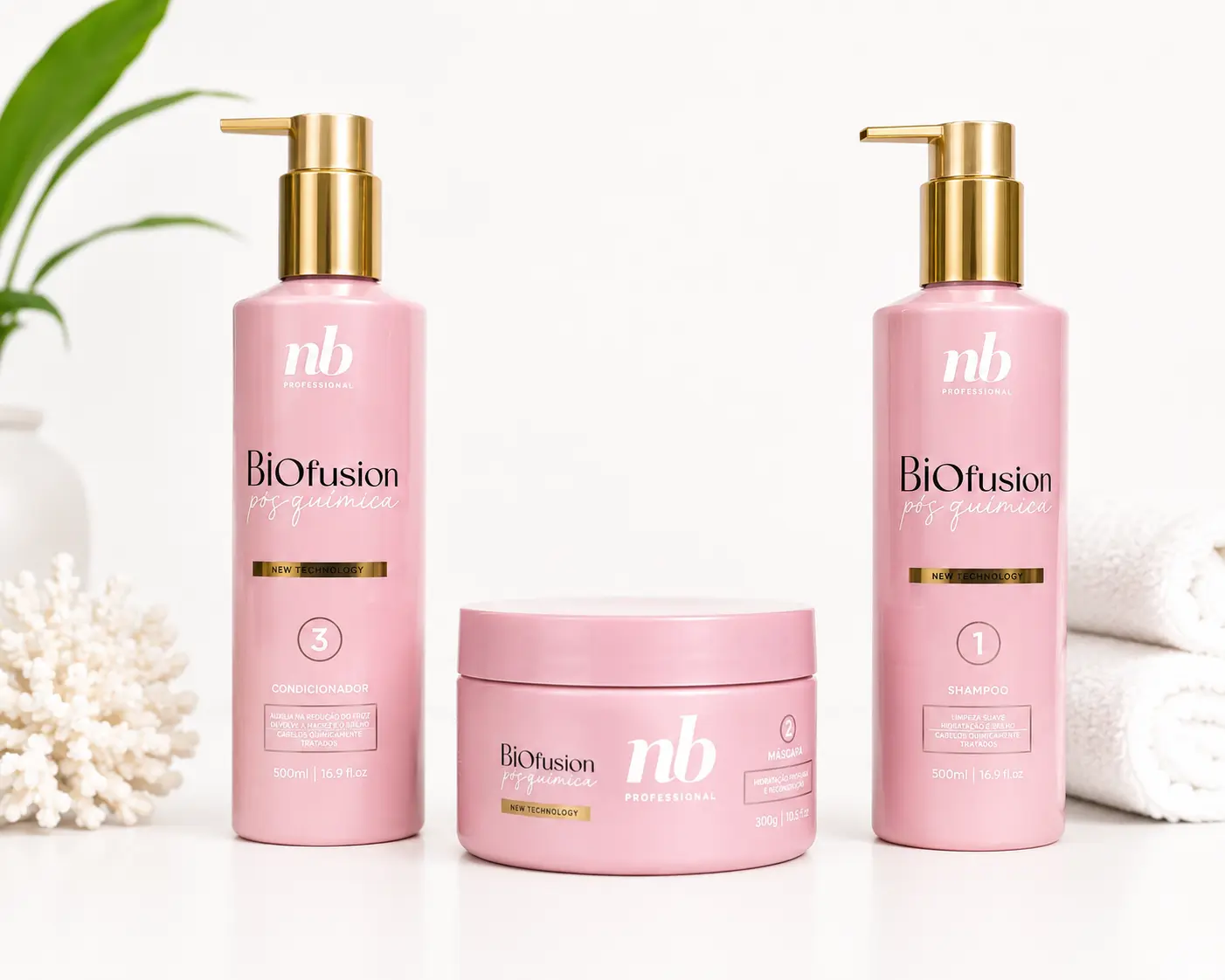 NB Professional Bio Fusion Kit – Repair System for Bleached & Color-Treated Hair (Shampoo + Conditioner + Mask)