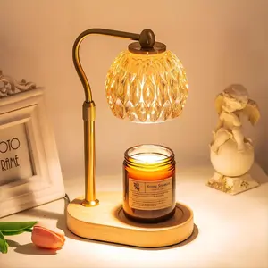 【Mother's Day Gift】Candle Warmer Lamp with Timer: Dimmable Desk Lamp, for Scented Candle Jar Gift for Women Fragrance Vintage Home Decor Adjustable Height Dimmable Light Electric Melter with 2 Bulbs, Candle Heater