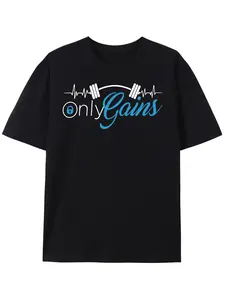Only Gains Fitness Unique Cotton Men's T-Shirt - A Fashionable Casual Must-Have!