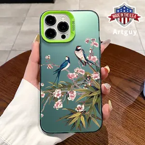 Phone Case for iPhone 16 15 Pro Max 14 Plus 16E 13 12 11 X XS XR Spring Serenade Pattern Shockproof Silicone PC Back Protective Smartphone Cover