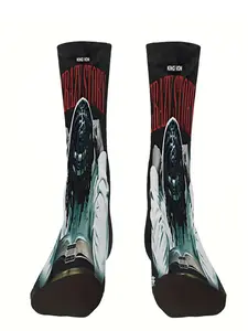 king von crazy story style socks, medium tube height, shock absorption, non-slip, thickened, suitable for outdoor activities, basketball, football, cycling, mountaineering, printed socks, couple socks, exquisite patterns, holiday gifts