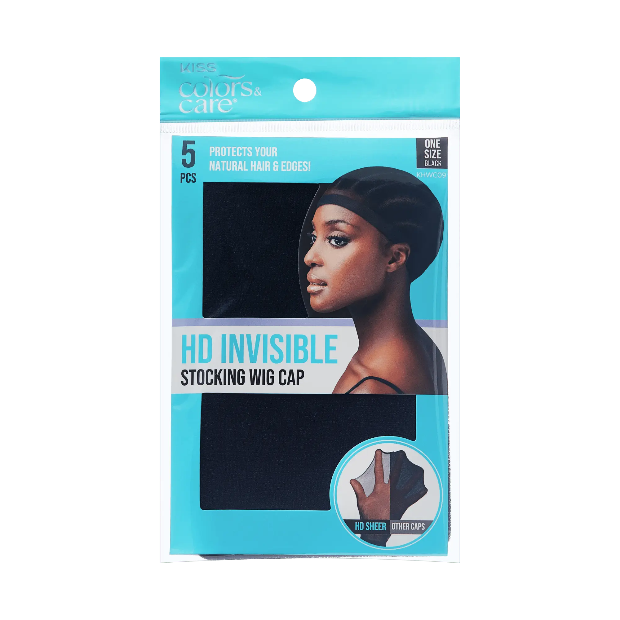 Kiss Colors & Care HD Invisible Stocking Wig Cap - Black
