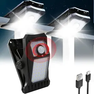 Solar Motion Sensor Clip Light, 46 LED, Abs+ps Material, Water Resistant, Three Modes, Pathway Lights, Solar Outdoor Light, Ideal for Deck, Stairs, Fence, Wall, Waterproof Led Solar