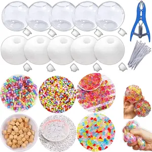 DIY Pressure Ball Making Kit, Squishy Stress Balls, Transparent and Opaque Spheres, Includes Filler Packs, Air Pump, Expansion Tools, Ideal for Adult Stress Relief