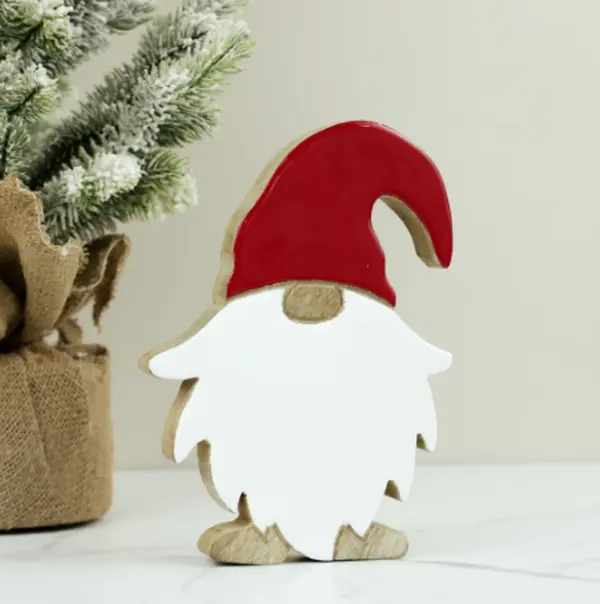 6" Santa Gnome Wood Cutout
