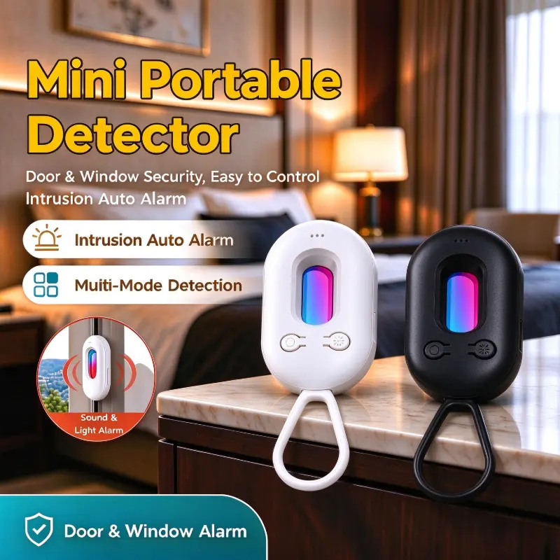 2026 New 3-in-1 Hidden Camera Detector - Compact Infrared Scanner, Vibration Sensor, Door Window Alarm System, Multi-Alert Portable Privacy Protector for Travel, Hotel