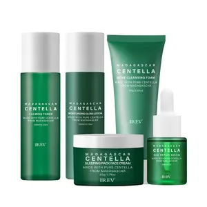 Centella Asiatic Gentle Facial Foaming Cleanser, Cream, Toner, Emulsion, Essence 5-pack - Non-stripping weak acid, containing Centella Asiatica 49% Moisturizing pH Balance, suitable for oily, dry, sensitive, acne-prone skin care products Kit Comfort