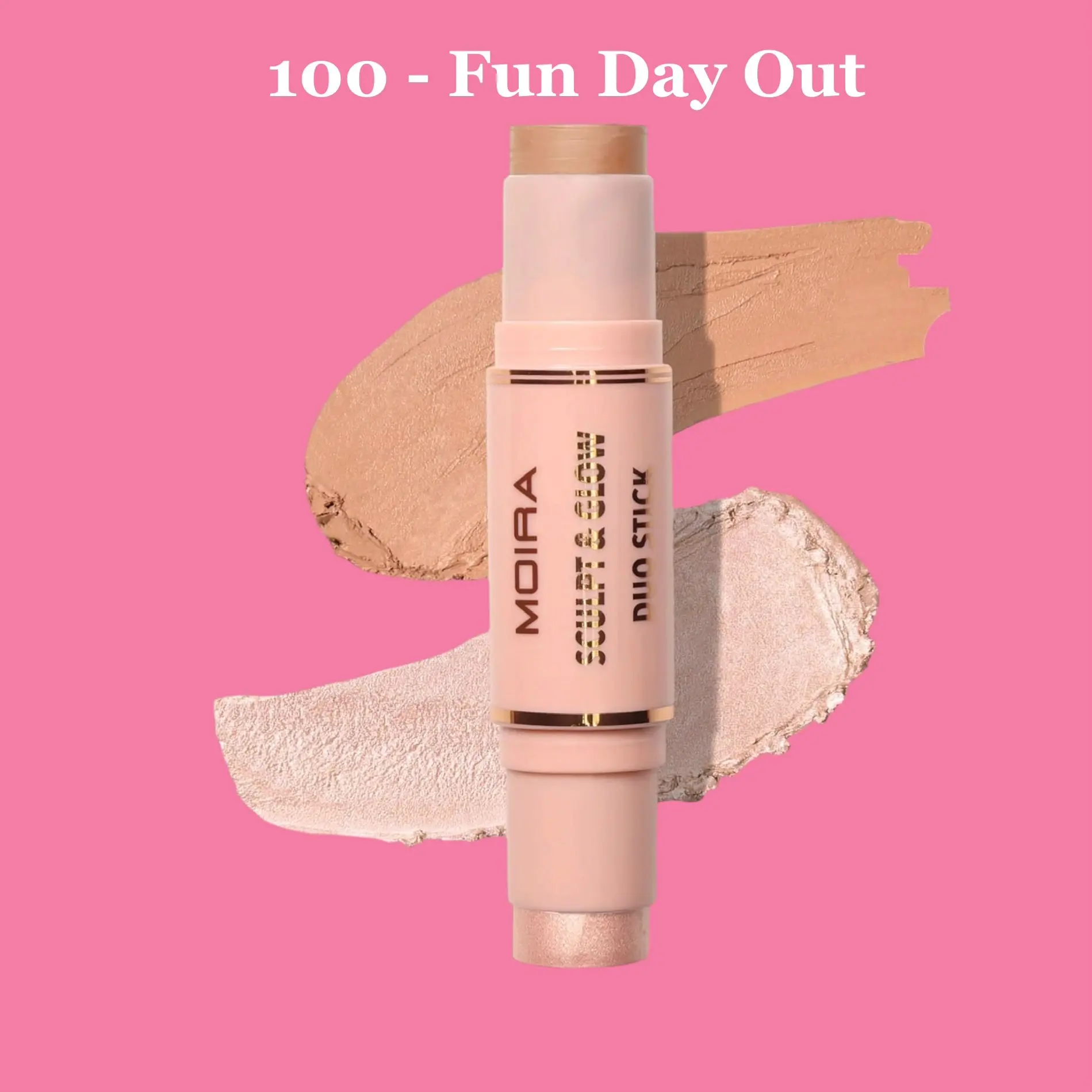 MOIRA Sculpt & Glow Duo Stick, Cosmetic Bronzer & Highlighter with Radiant Shimmer for Face Contouring, Bright Glow Bronzers, All-In-One Stick Bronzers
