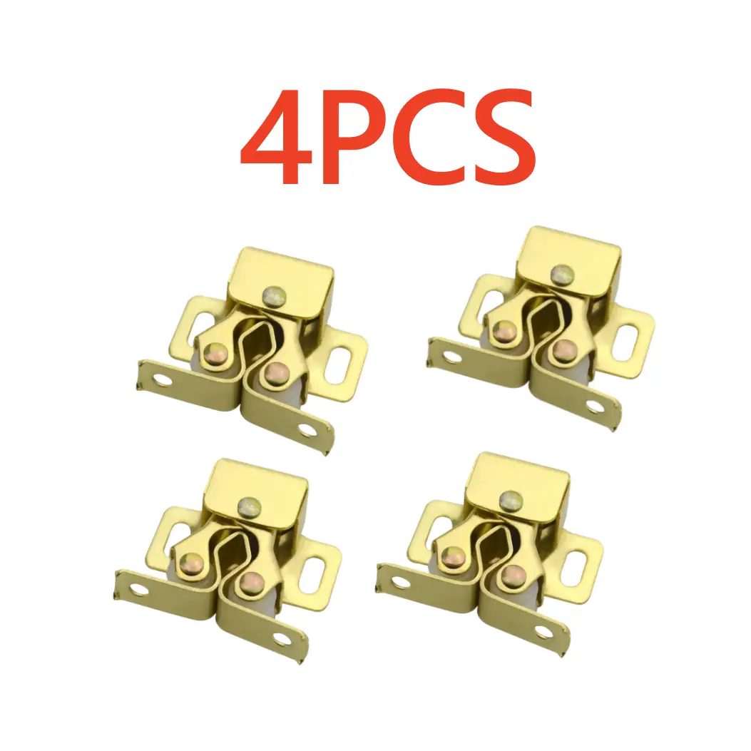 4Pack Double Roller Catch Cabinet Catch Door Latch Heavy Duty Latch Hardware with Spear Strike Installation Screws for Home Kitchen Cabinet Cupboard (