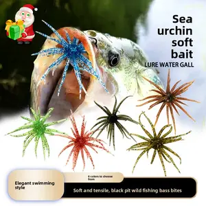 Luya Floating Soft Bait Kit – Sea Urchin Ball & Soft Worm for Black Pit & Wild Fishing, Lead Head Hook & Crank Hook Included, Down Shot Rig Bottom Fishing for Perch & Mandarin Fish Slow Sinking Pre-Rigged Lures  torpedo fishing lure
