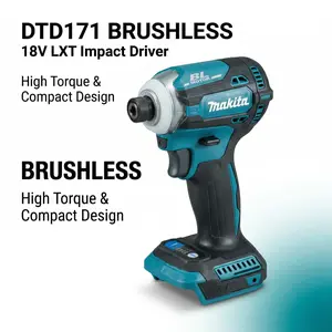Makita DTD171 Cordless Impact Driver For Construction And Home Repair With Brushless Motor And Variable Speed