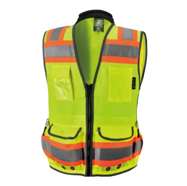 Green Surveyors Vest Safety Gear Reflective Adjustable Vest, Reflective Safety Vest, Work Safety Vest