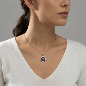 Initial Letter Necklace , 26 A-Z Alphabet Pendant, Stainless Steel Hypoallergenic Personalized Minimalist Jewelry, Gift for Her