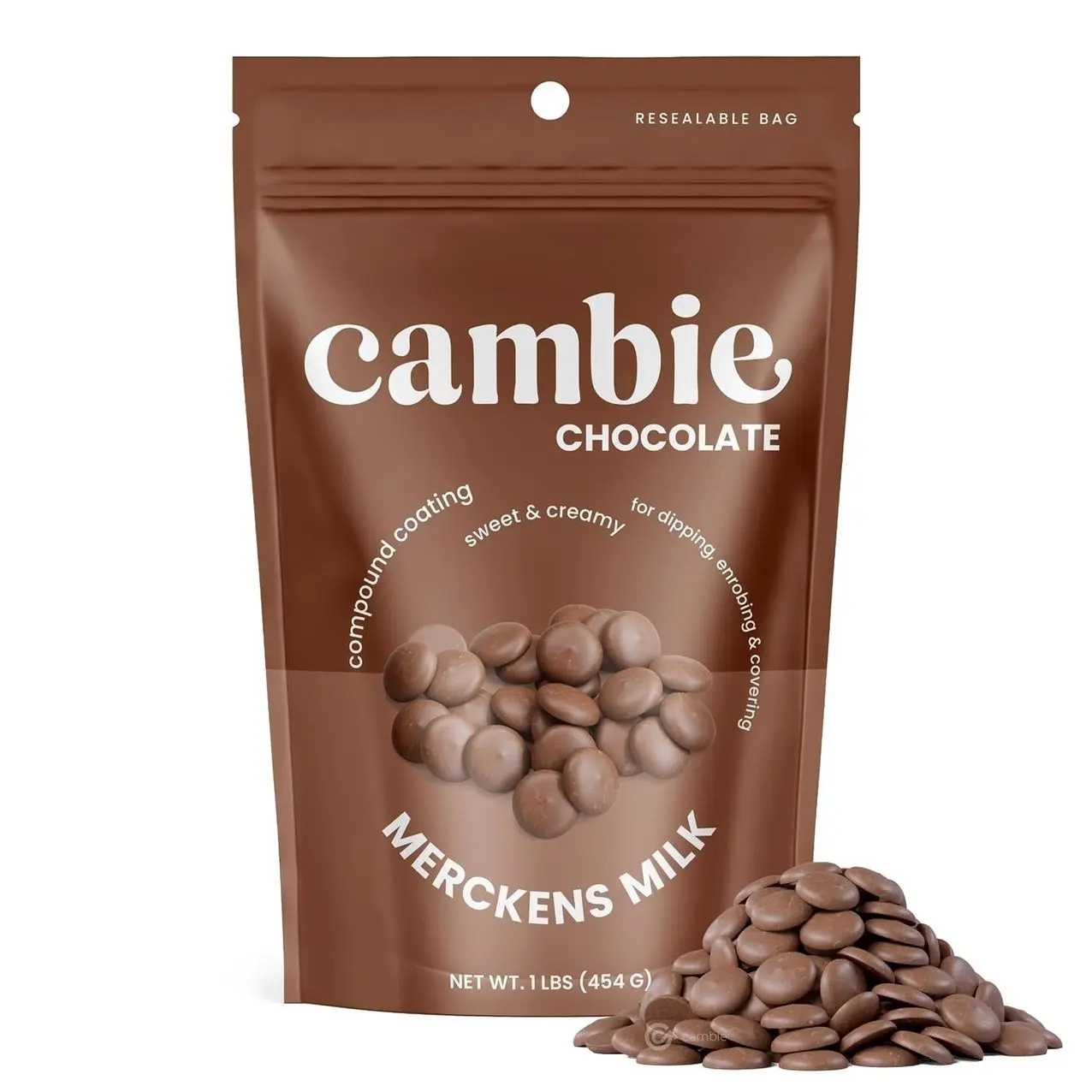 Merckens Milk Melting Chocolate - 1 Pound of Premium Quality Milk Candy Melts to make Dubai Chocolate Bar, Cake Pops, Cocoa Bombs, & Homemade Desserts