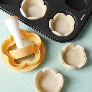 2pcs/set, Flower Pastry Cutter and Tart Tamper Set - Perfect for Baking Tarts, Cookies, and Biscuit Cutters - Kitchen Gadgets and Accessories