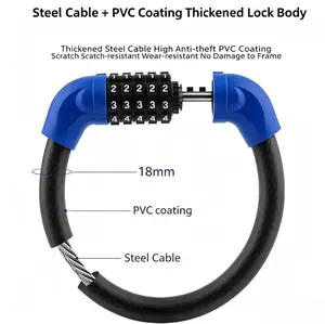 Locks Bicycle Locks Bike Locks Upgraded Bold And Extended Heavy-duty Multi-function Combination Lock 5-position Resettable Combination Bicycle U-lock Thickened Steel Chain Lock for Electric Bicycles Scooters And Motorcycles