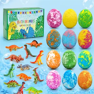 Easter Bath Bombs for Kids with Surprise Toys Inside - Perfect Basket Stuffers, 12Pcs Dino Egg Bath Bombs Gift Set, Gentle and Kids Safe Bubble Bath for Birthday Girls Boys