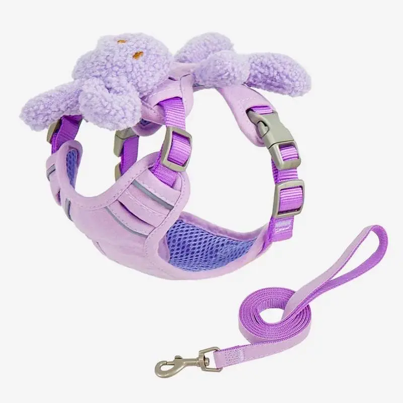Cute Dog Harness with Plush Bunny - Size Chart for Pet Selection
