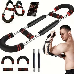 Twister Arm Trainer Chest Exerciser for Men Strengthening Arm Muscles Detachable Portable Spring Resistance Home Equipment 60-90 LBS Safe Adaptable Fitness Trainer