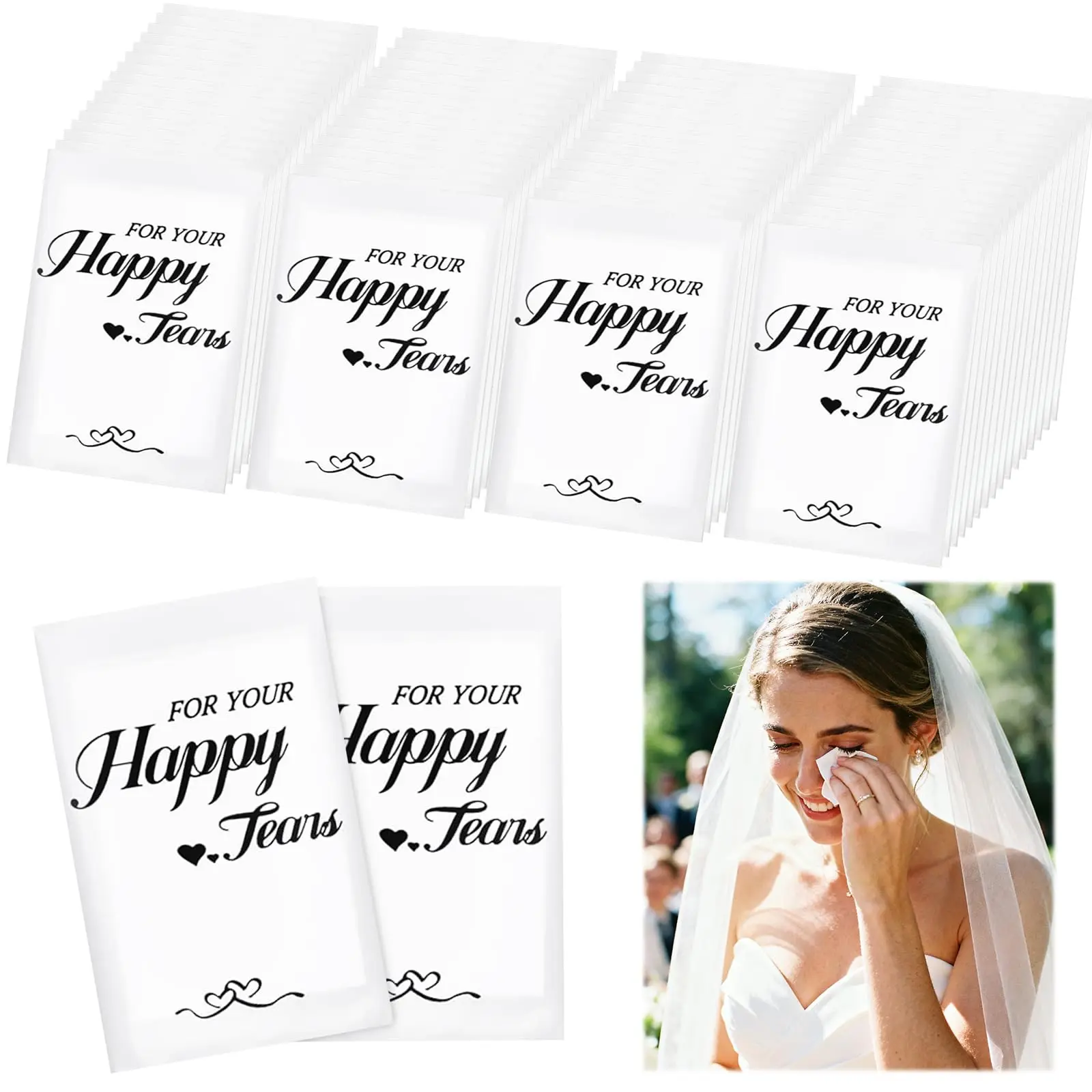 Happy Tears Tissues (30-Pack) Wedding Tissues Packs for Guests Welcome Favor Bags, Bulk Individual Pocket Tissue Packs for Your Big Moments Solar LED Motion Sensor Lights