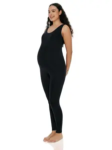 POSHDIVAH Women's Maternity Jumpsuit Romper Pregnancy Leggings Sleeveless Tank Top Bodycon Bodysuit Shapewear pregnancy supply