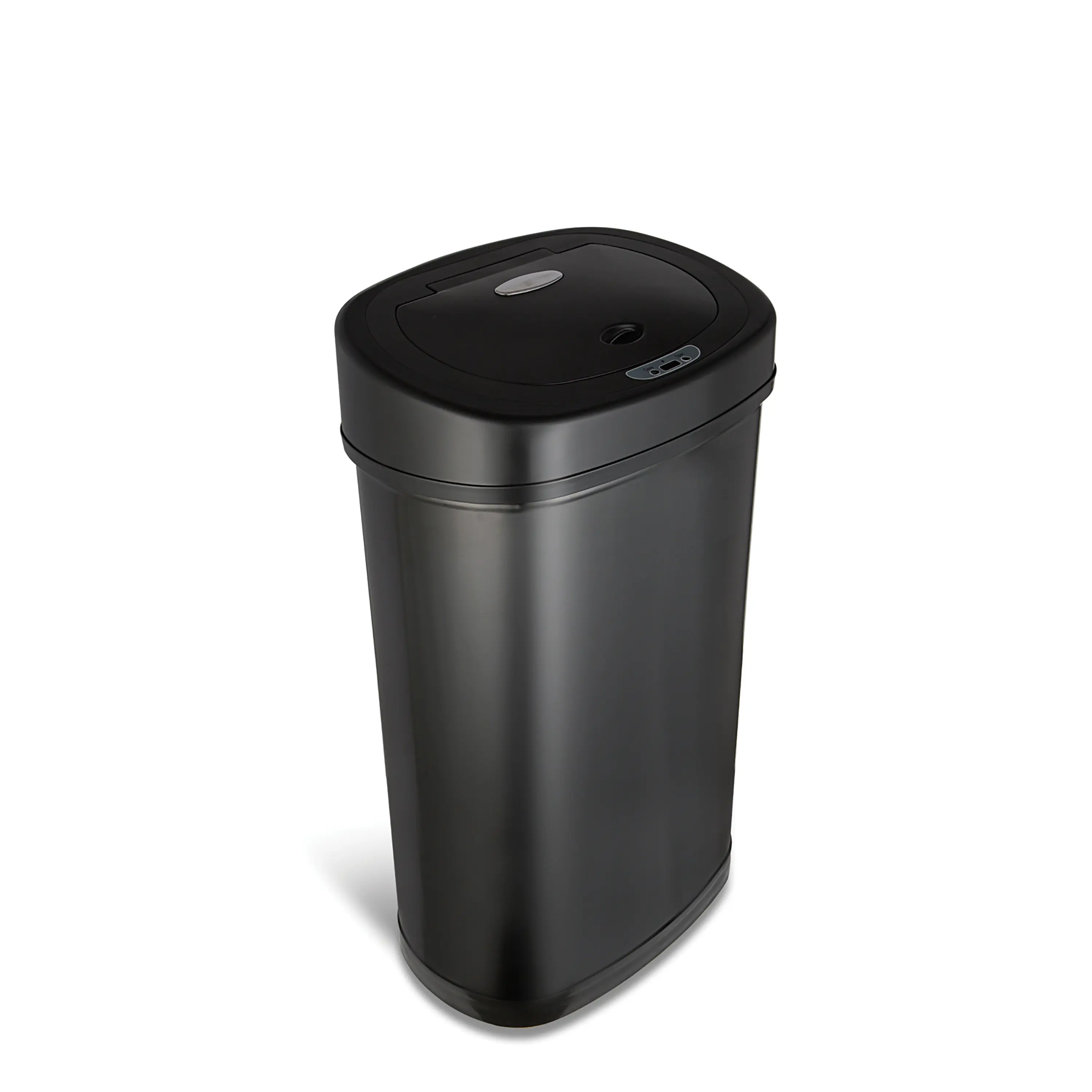 Nine Stars Automatic Kitchen Trash Can For Home Office 13.2 Gallon Black Stainless Steel Motion Sensor Soft Close Lid