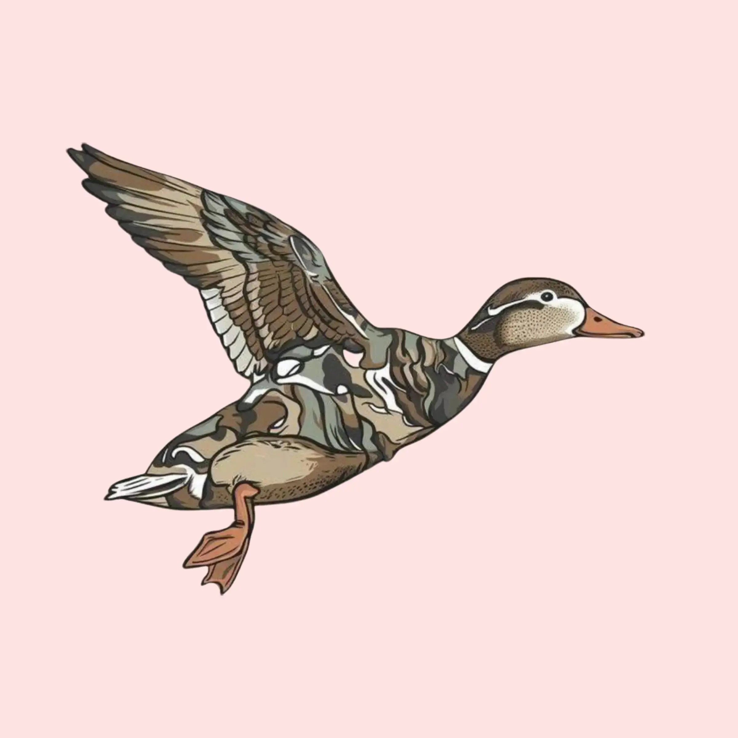 Camouflage Mallard Duck Sticker – Waterfowl Hunting Decal for Truck, Boat, Laptop & Outdoor Gear, Water Resistant