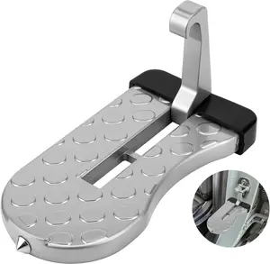 Foldable Car Door Step – Heavy-Duty Aluminum Roof Access Pedal with Anti-Slip Surface, 400lb Capacity for SUV, Truck & Roof Rack Access (Silvery, 1 Pack)