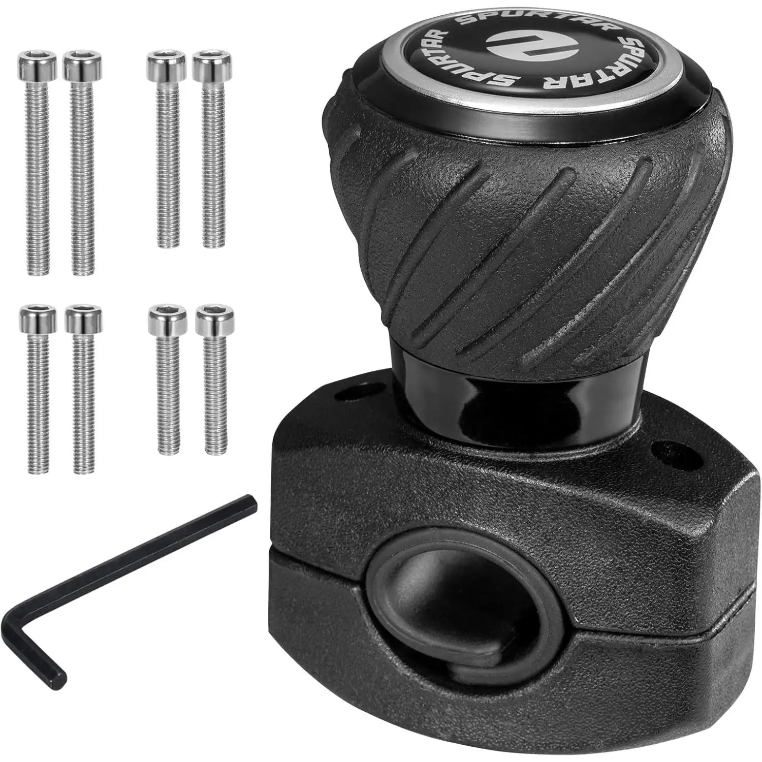 Steering Wheel Knob, Universal   Knob Power Handle Spinner Fit for Steering Wheel, , Semi , Forklifts, , Boat, and Golf Cart - Black