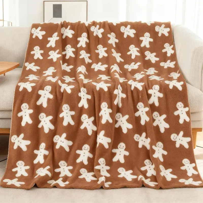 Christmas Gingerbread Blankets for Adults 60in x 80in, Soft Throw Blankets for Women Men, Christmas Gifts for Women, Christmas Gifts for Adults