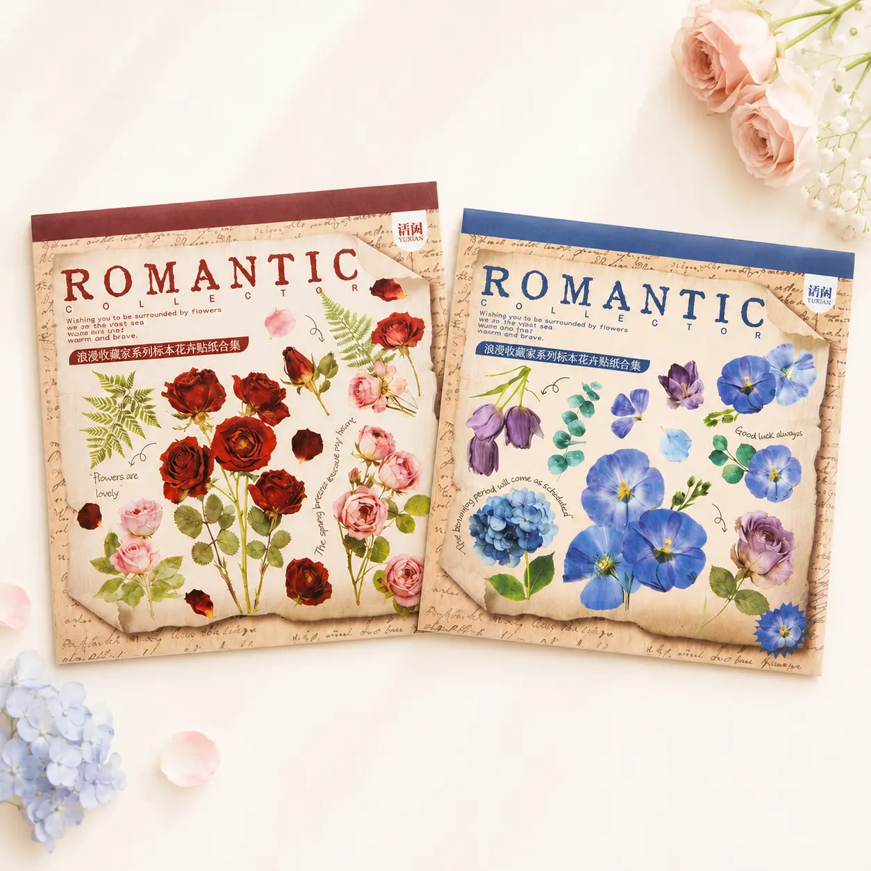 Botanical Flower PET Sticker Book (30 Sheets) - Transparent Pressed Floral Stickers for Junk Journaling, Scrapbooking, Stationery Gifts | Buy 1 Get 2 FREE