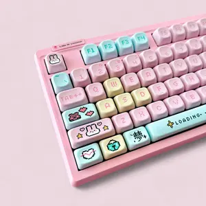 Pixel Dream Keycap Set, Cherry and KOA Profile, Cute Art, Pixel Art, PBT, Cherry MX Stem, Dye-Sub Legends