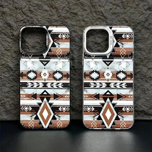 Retro Western Cowboy Style Pattern Phone Case for IPhone 16 15 14 13 12 11 Pro Max Plus Luxury Shockproof Protection Cellphone Cover