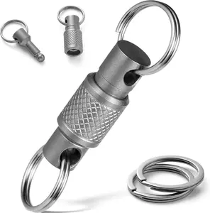 Titanium Quick Release Keychain | Heavy Duty Pull-Apart Detachable Car Key Holder with Swivel & Key Rings