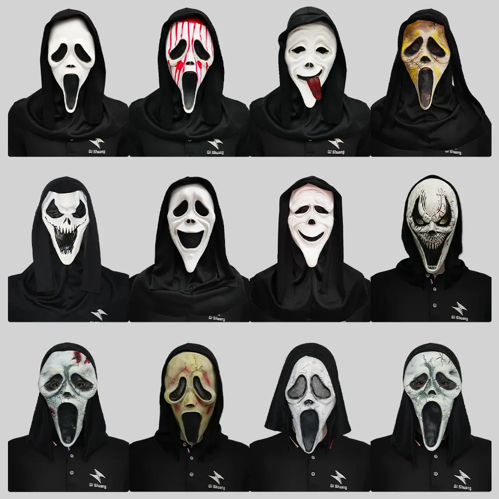 Screaming Film and Television Grimace Hood Masquerade Ball Horror Death Mask Halloween Party Spoof Props