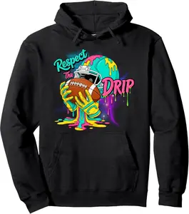 Football Drip Boys Football Ice Cream Respect Drip Pullover Hoodie YOUTH BOYS Hoodie Cotton Fabric