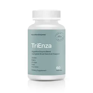 Houston Enzymes TriEnza - Digestive Enzyme Blend with 60 Capsules for Gluten Dairy Protein Support & Broad Spectrum Breakdown