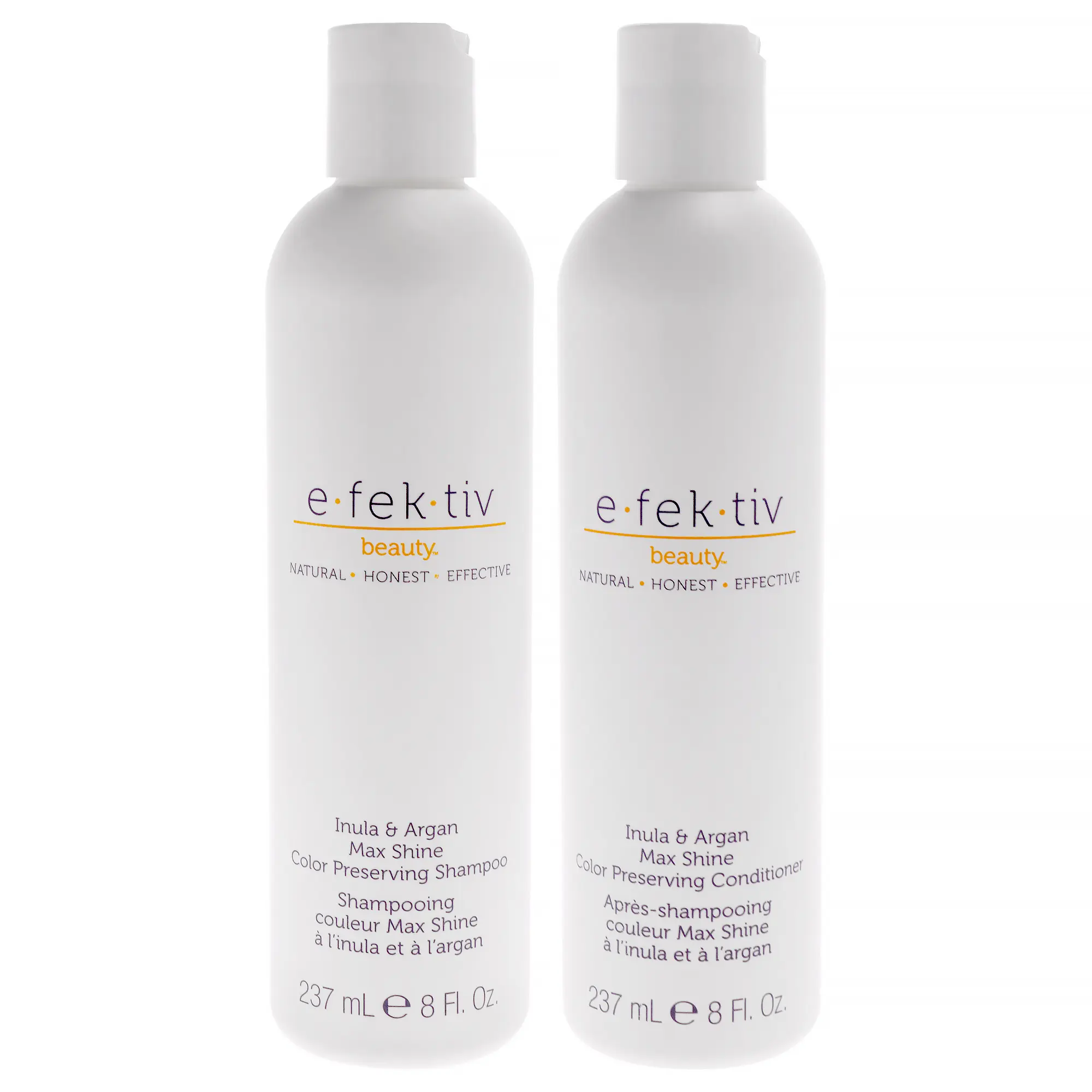 Inula Plus Argan Max Shine Color Preserving Kit by e.fek.tiv for Unisex - 2 Pc Kit 8oz clarifying Anti-Dandruff Shampoo, and 8oz Conditioner Set