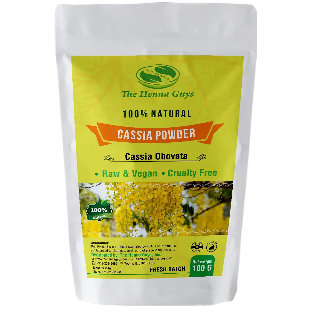 The Henna Guys Blonde Smooth Cassia Obovata Powder Hair Conditioner - Chemical-Free, Alcohol-Free, Biodegradable Treatment for Adults' Wavy Hair, Soothing Scalp Care, Strand Strength, Frizz Reduction, Volume Boost, Glossy Locks, Silkiness Boost, Smoother