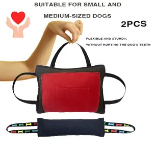 Dog Bite Tug Toy Set 2-in-1 Bite Pillow & Stick for Bite Force Training Teeth Cleaning