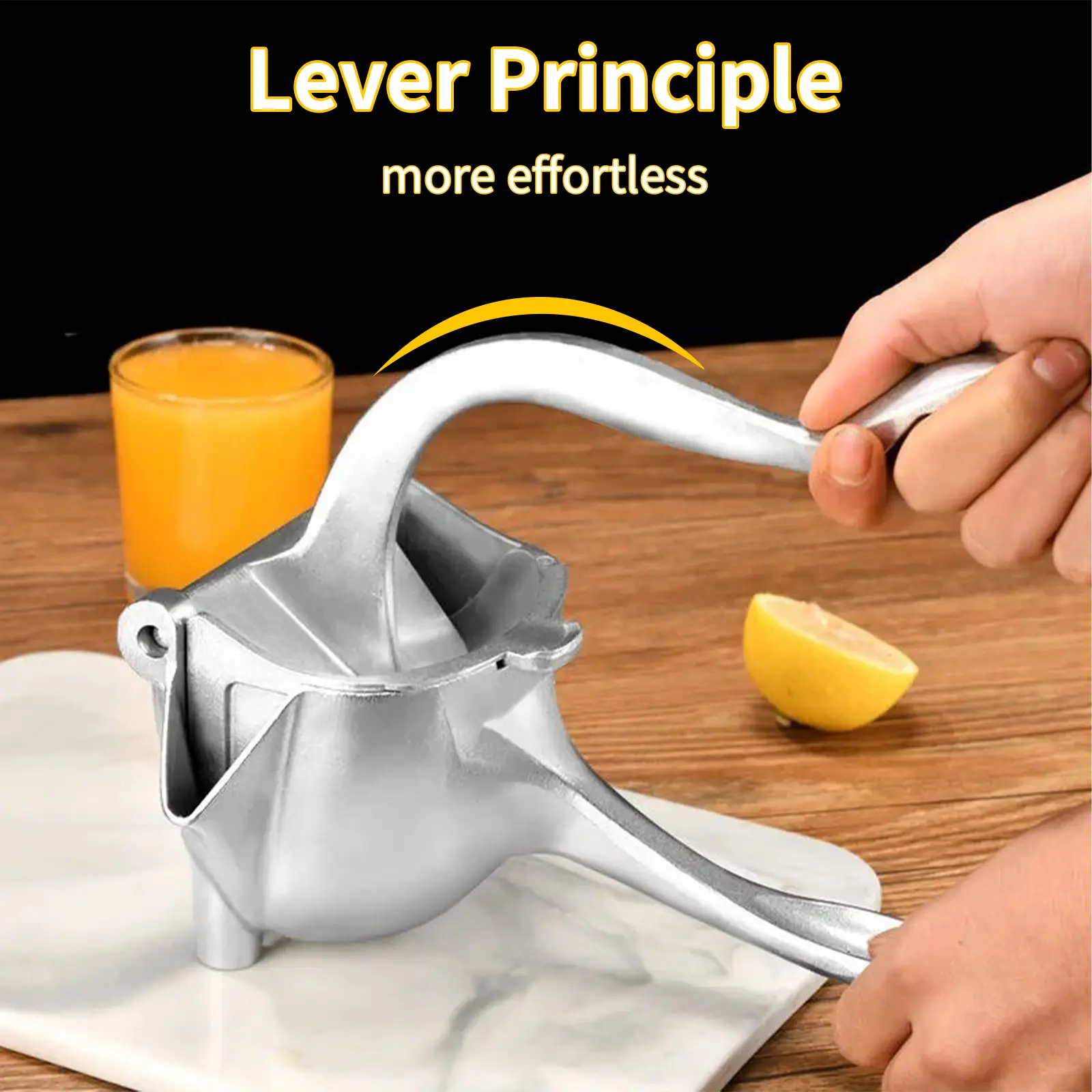 Manual Citrus Juicer - Lever Principle Design, Easy Juicing Citrus Squeezer, Lemon Juice Squeezer for Fruit, Party-Ready Tool for Adult Kitchen Use, Festive Christmas-New Year Gift