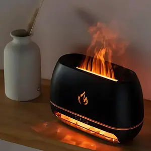 Aromatherapy Diffuser, Simulation Flame Design Light Aromatherapy Diffuser with 7 Light Colors, USB Powered Essential Oil Diffuser for Home Use, Humidifier diffuser oil